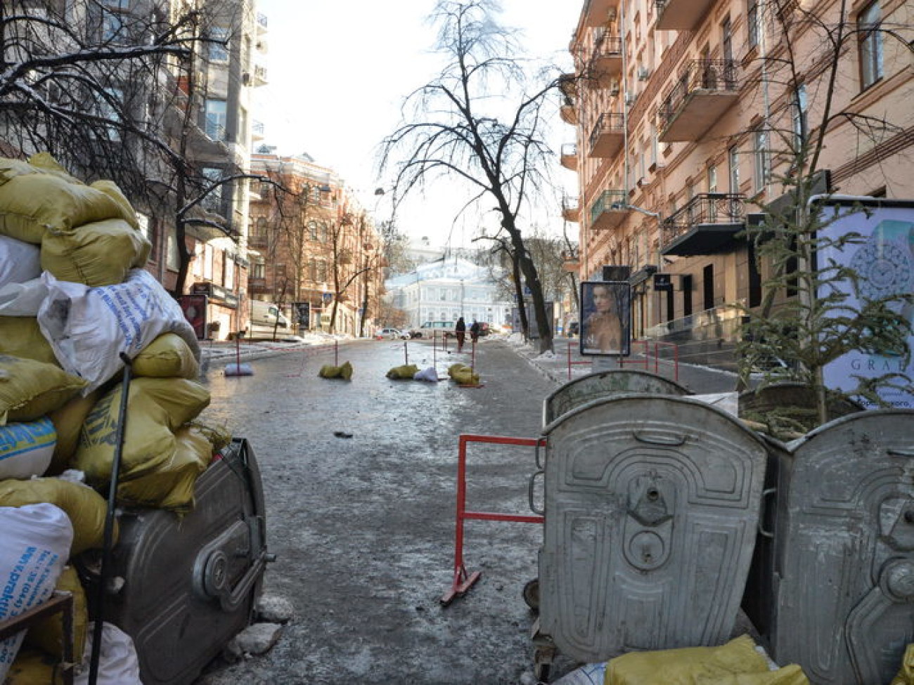 На Городецкого строят баррикады и закрываются бутики, 27 января 2014г.