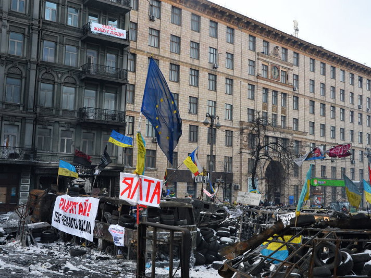 Перемирие в центре Киева продолжается, 1 февраля 2014г.