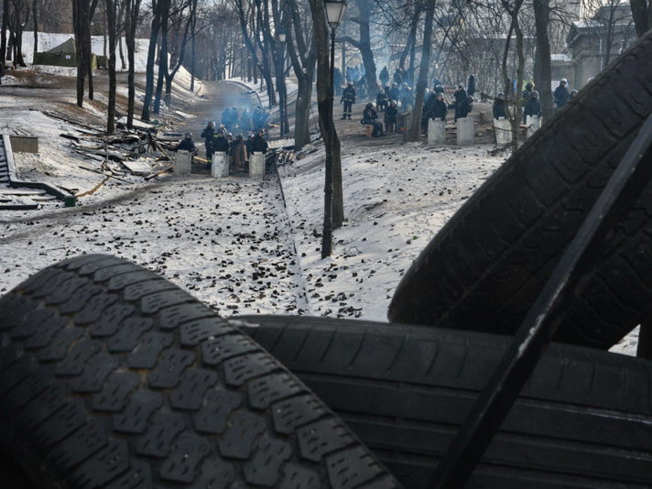 Перемирие в центре Киева продолжается, 1 февраля 2014г.