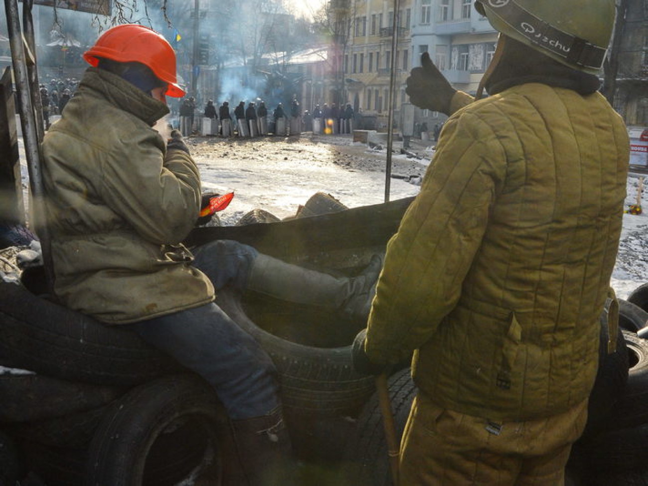 Перемирие в центре Киева продолжается, 1 февраля 2014г.