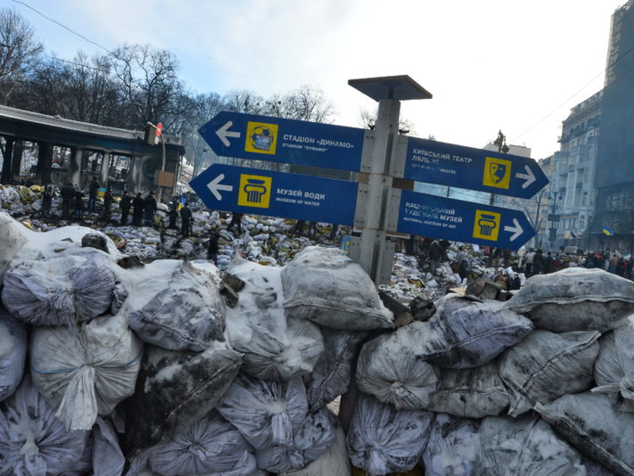 Перемирие в центре Киева продолжается, 1 февраля 2014г.