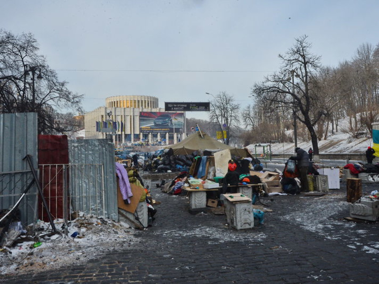 Перемирие в центре Киева продолжается, 1 февраля 2014г.