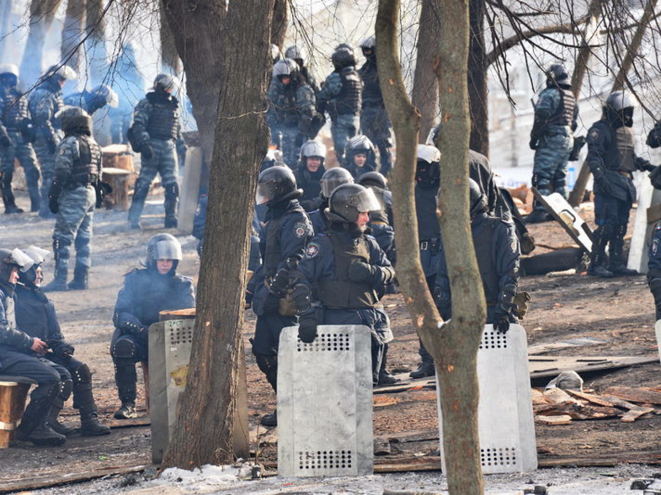 Перемирие в центре Киева продолжается, 1 февраля 2014г.