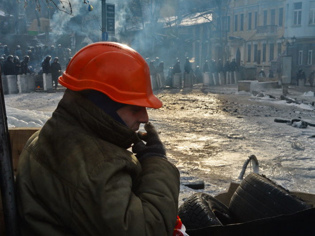 Перемирие в центре Киева продолжается, 1 февраля 2014г.