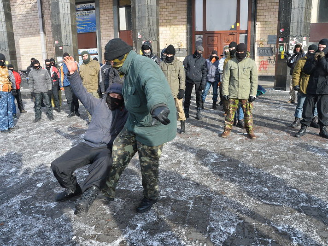 Перемирие в центре Киева продолжается, 1 февраля 2014г.