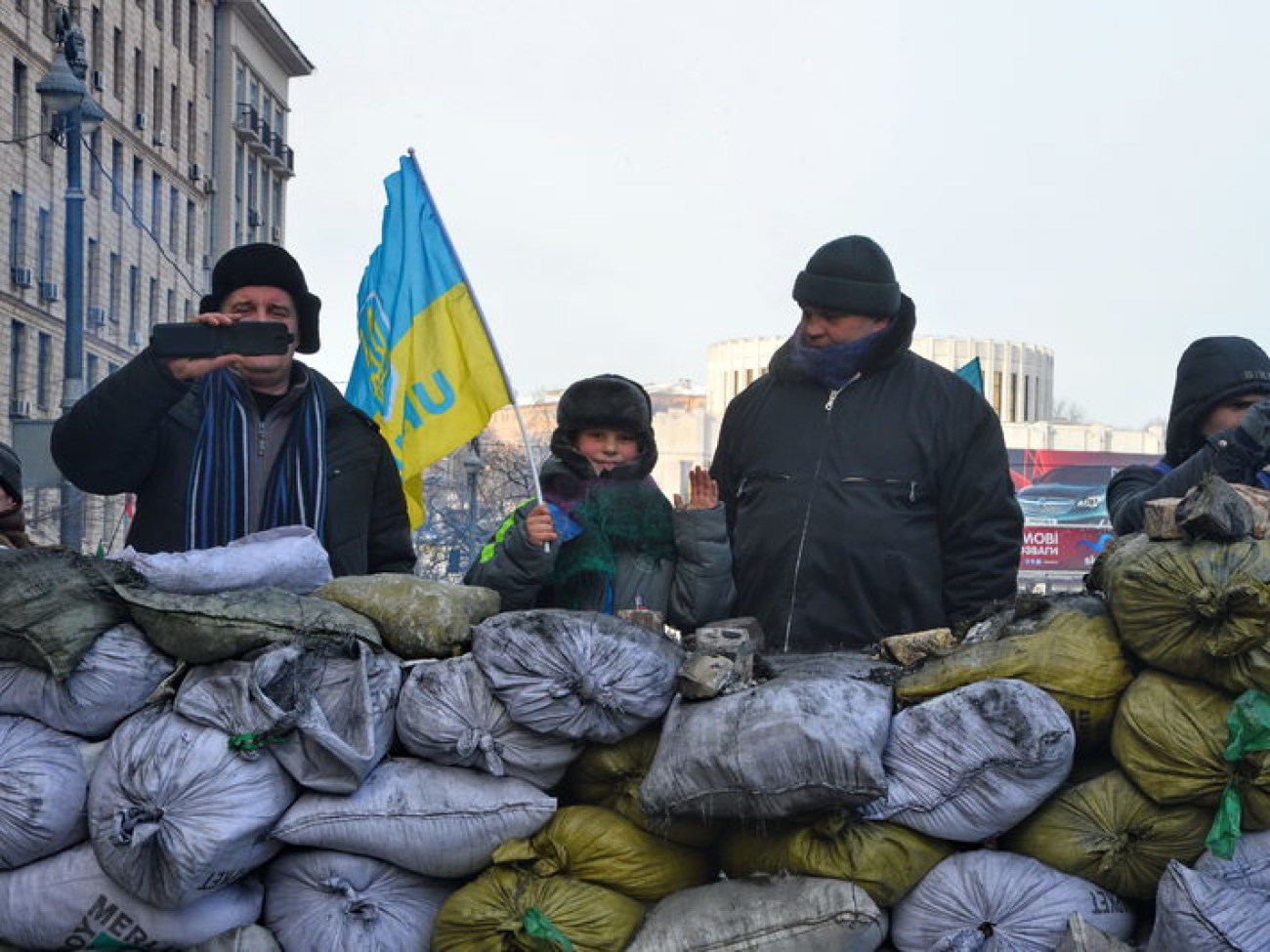 Перемирие в центре Киева продолжается, 1 февраля 2014г.