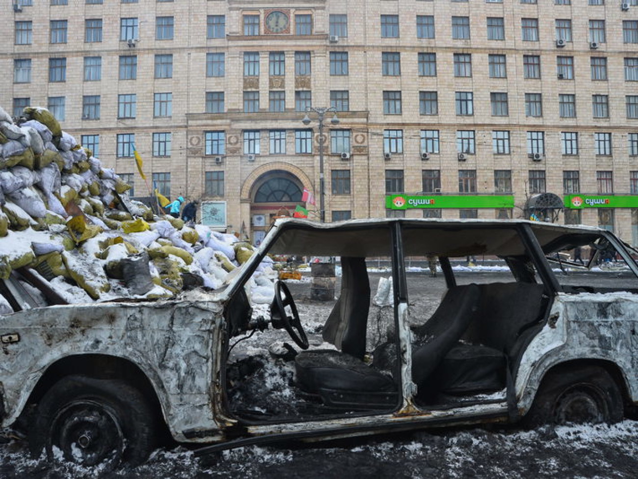 Перемирие в центре Киева продолжается, 1 февраля 2014г.