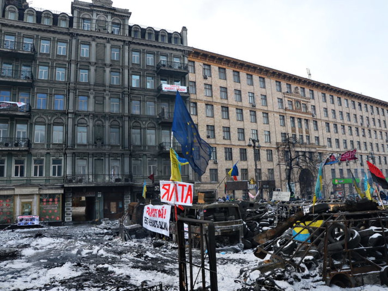 Перемирие в центре Киева продолжается, 1 февраля 2014г.