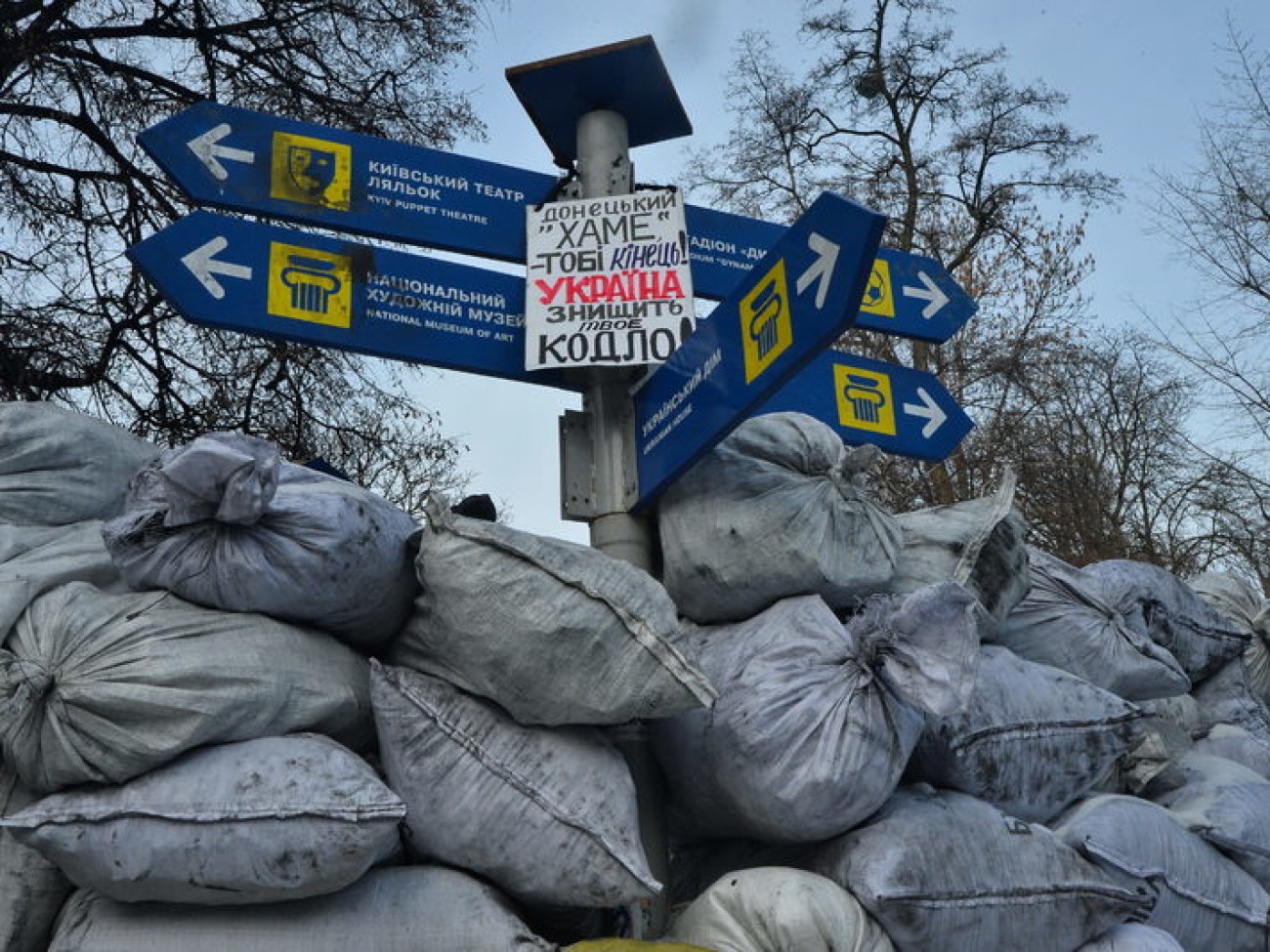 Перемирие в центре Киева продолжается, 1 февраля 2014г.