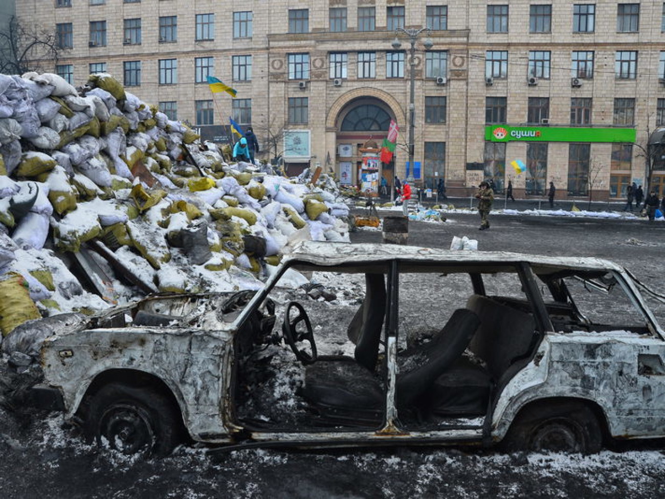 Перемирие в центре Киева продолжается, 1 февраля 2014г.