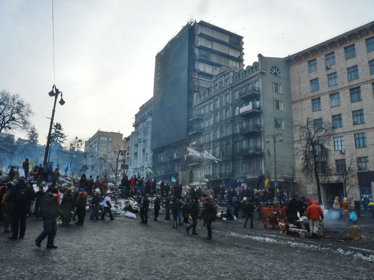 Перемирие в центре Киева продолжается, 1 февраля 2014г.