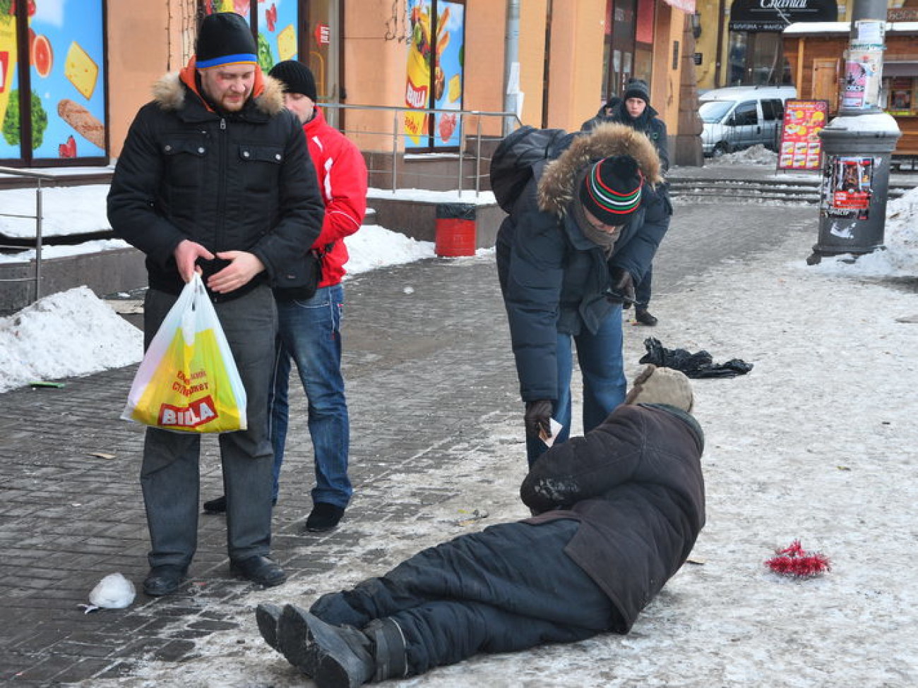 Перемирие в центре Киева продолжается, 1 февраля 2014г.