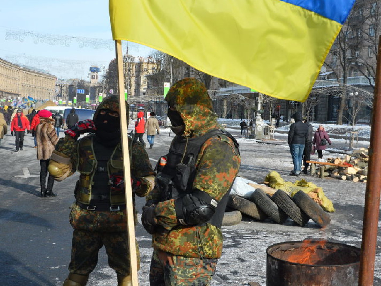 Перемирие в центре Киева продолжается, 1 февраля 2014г.