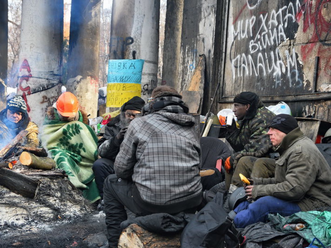 Перемирие в центре Киева продолжается, 1 февраля 2014г.