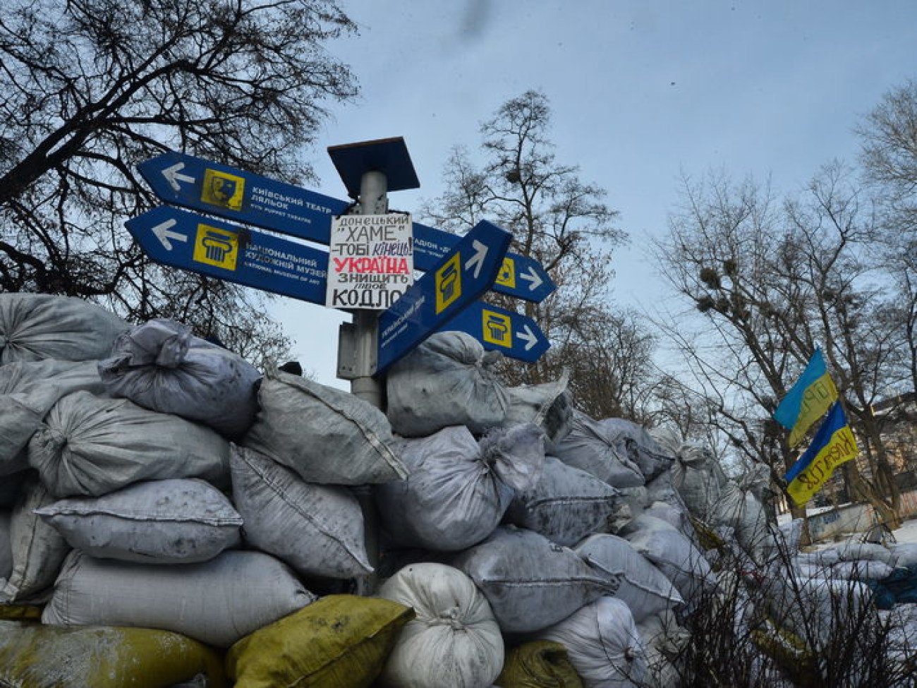 Перемирие в центре Киева продолжается, 1 февраля 2014г.