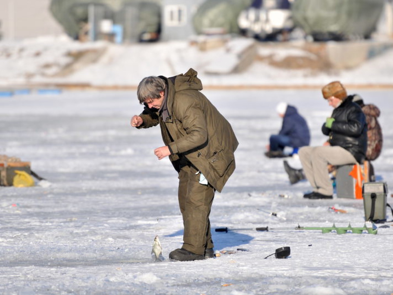 Зимняя рыбалка на Днепре
