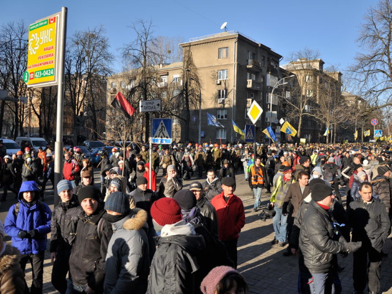 На Грушевского снова зажгли шины, 18 февраля 2014г.