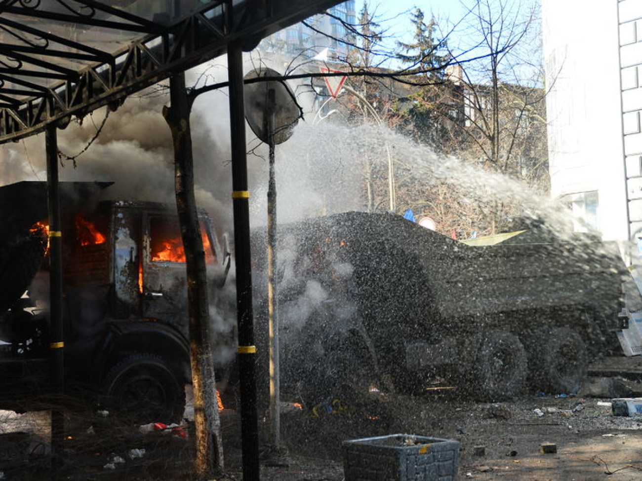 В центре Киева снова бои, 18 февраля 2014г.
