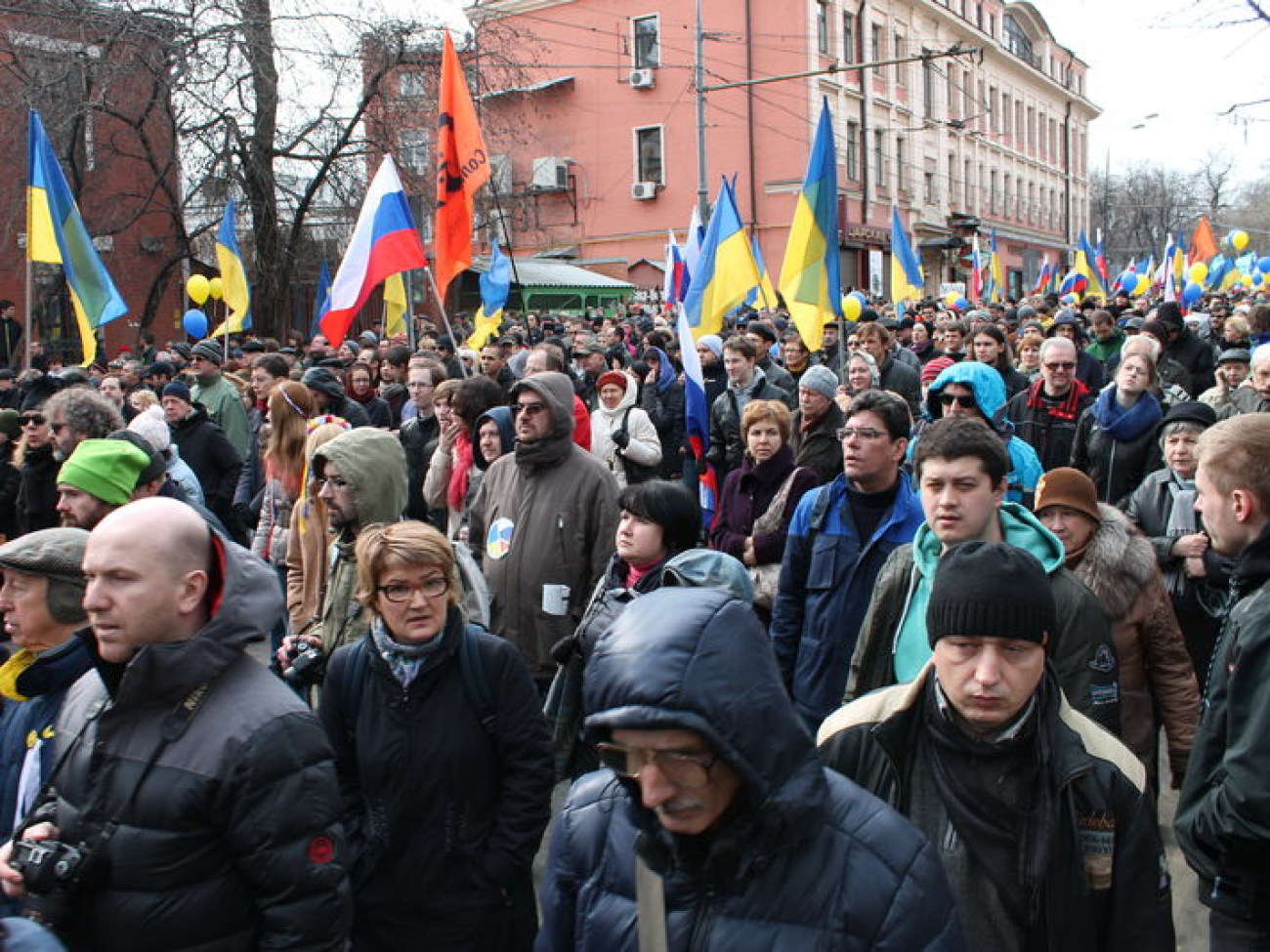 В Москве прошел «Марш мира» против войны в Украине, 15 марта 2014г.