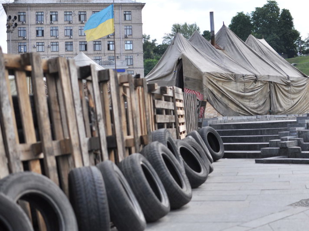 Баррикады на Майдане Незалежности продолжают существовать