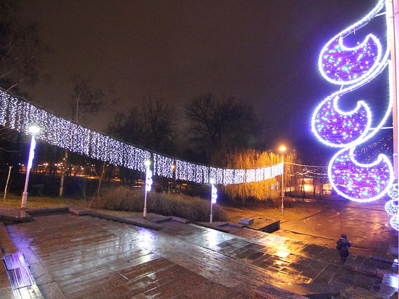 Улицы Днепропетровска буквально залиты новогодней иллюминацией