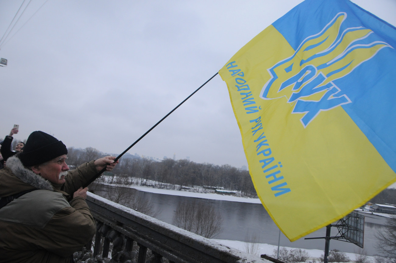 В День Соборности Украины киевляне объединились в живую цепь