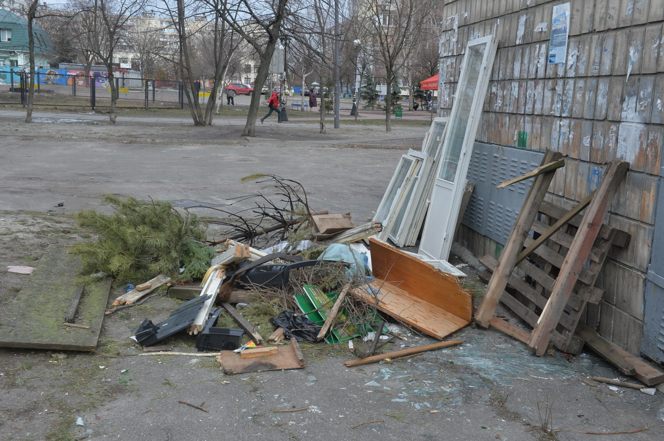 Мусор в городе: киевляне избавляются от елок