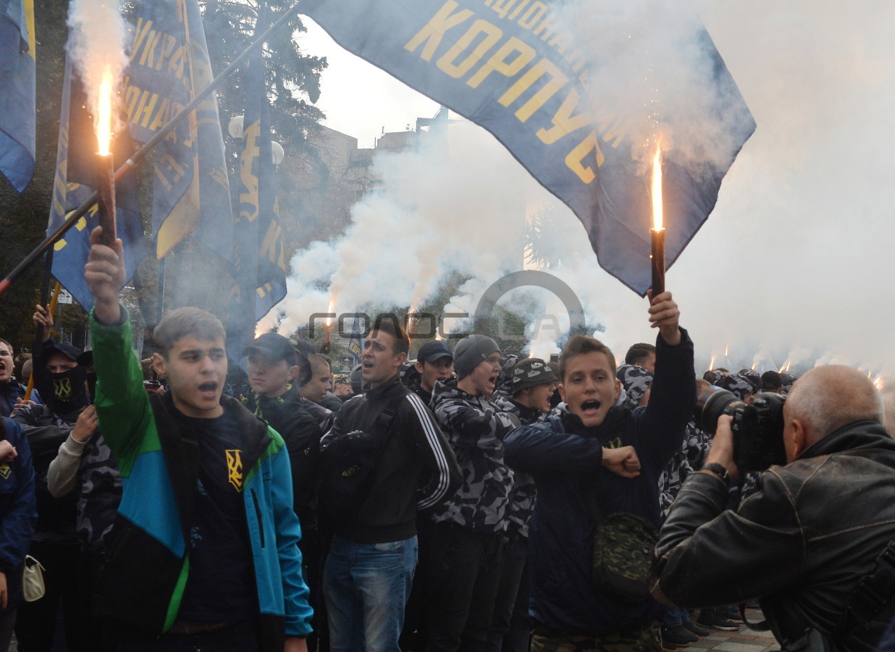 &#171;Нацкорпус&#187; провел митинг в поддержку воинов АТО-иностранцев