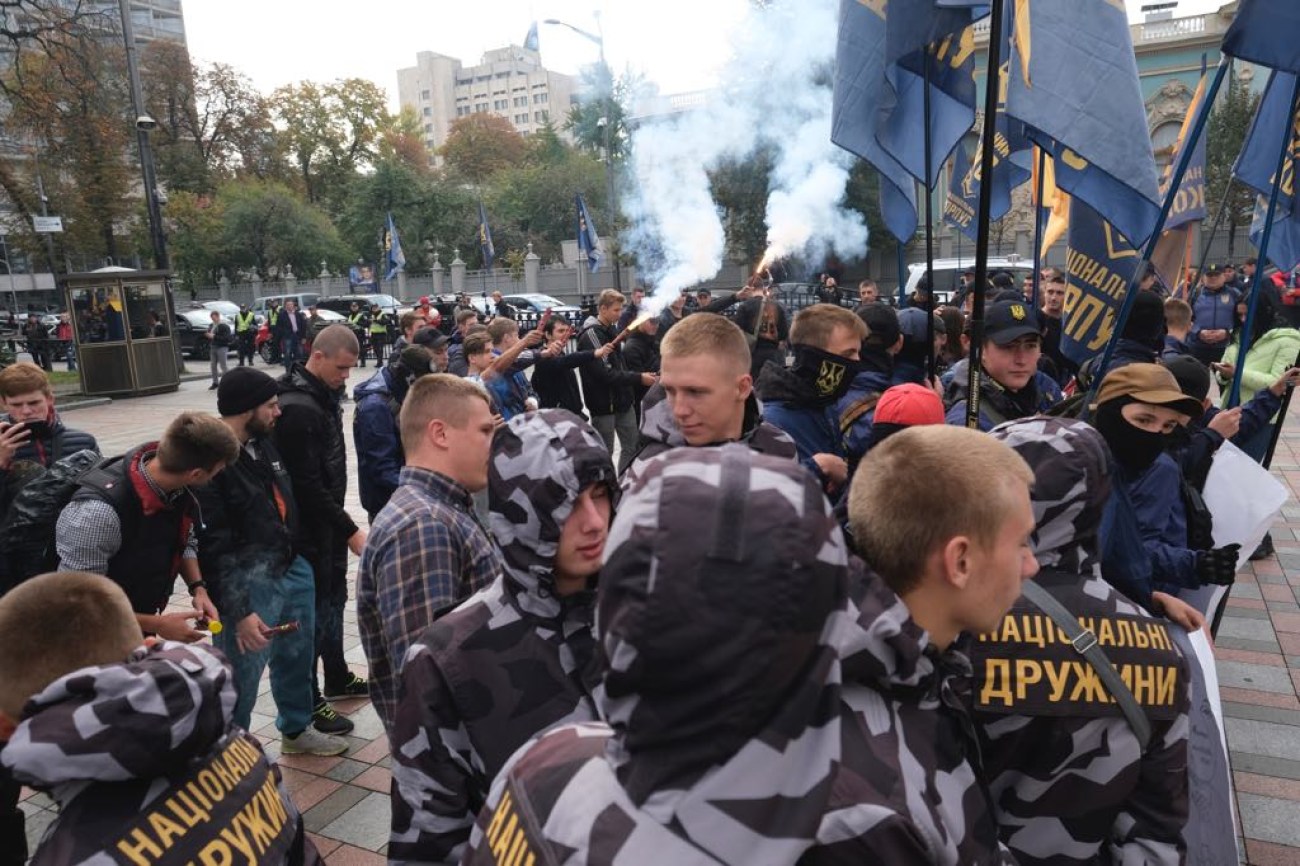 &#171;Нацкорпус&#187; провел митинг в поддержку воинов АТО-иностранцев