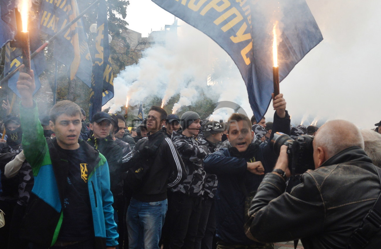 &#171;Нацкорпус&#187; провел митинг в поддержку воинов АТО-иностранцев