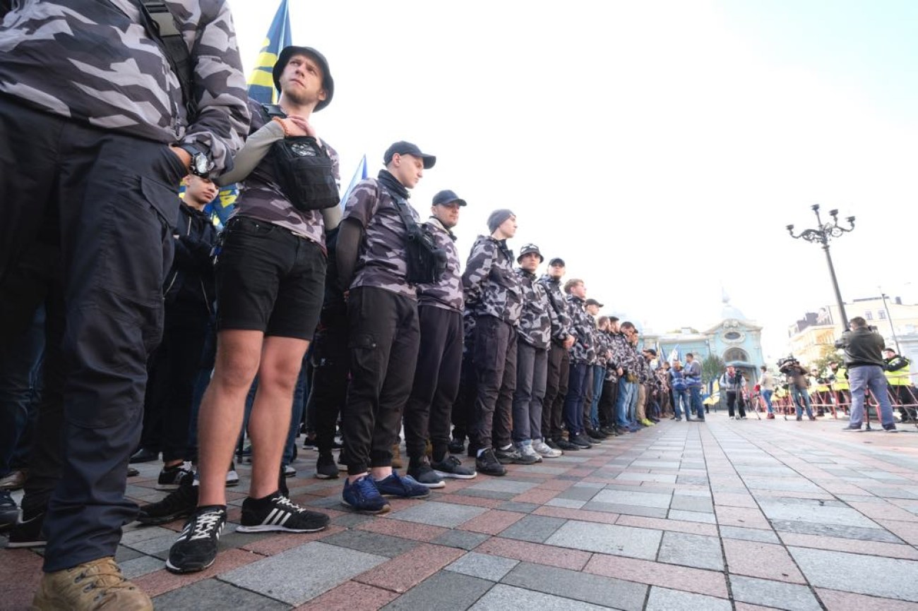 &#171;Нацкорпус&#187; провел митинг в поддержку воинов АТО-иностранцев