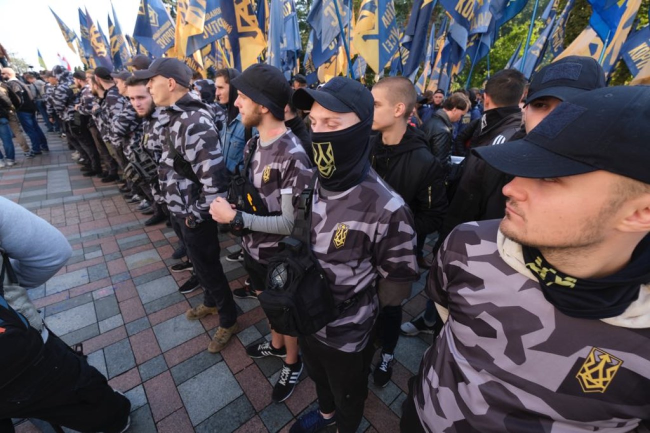 &#171;Нацкорпус&#187; провел митинг в поддержку воинов АТО-иностранцев