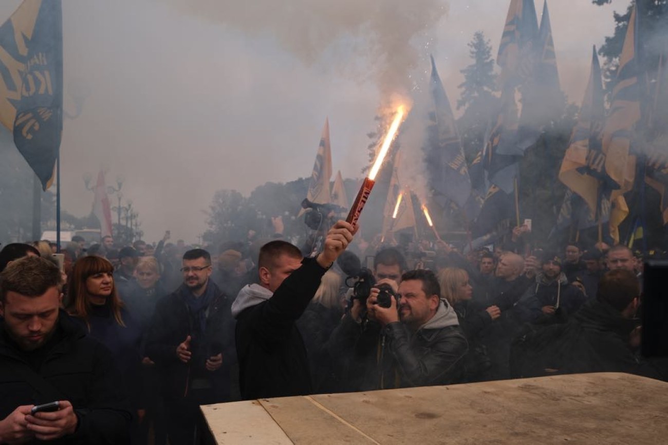 &#171;Нацкорпус&#187; провел митинг в поддержку воинов АТО-иностранцев