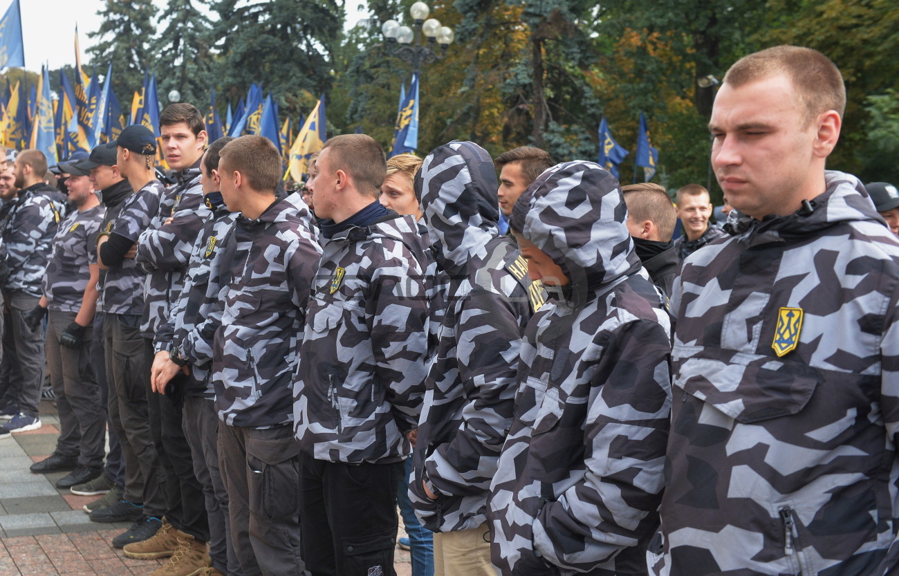 &#171;Нацкорпус&#187; провел митинг в поддержку воинов АТО-иностранцев