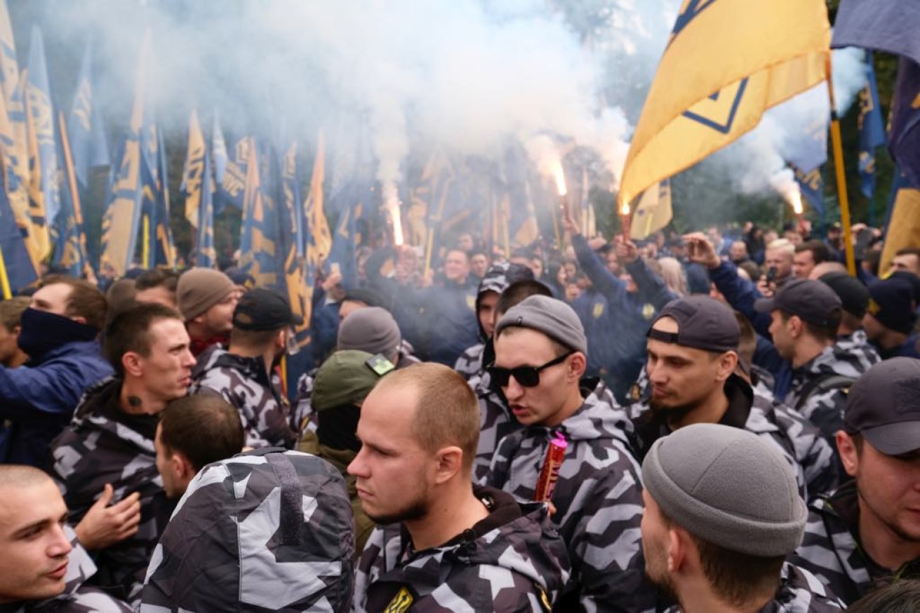 &#171;Нацкорпус&#187; провел митинг в поддержку воинов АТО-иностранцев