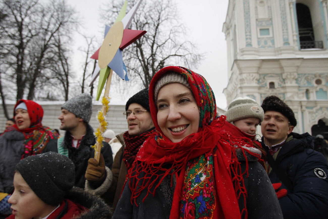На Софийской площади в Киеве пели колядки