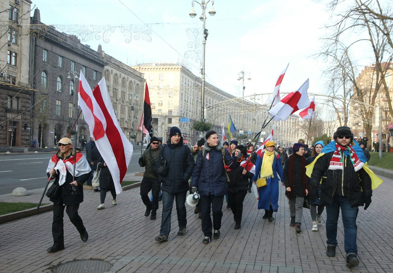 В Киеве митинговали за независимость Беларуси