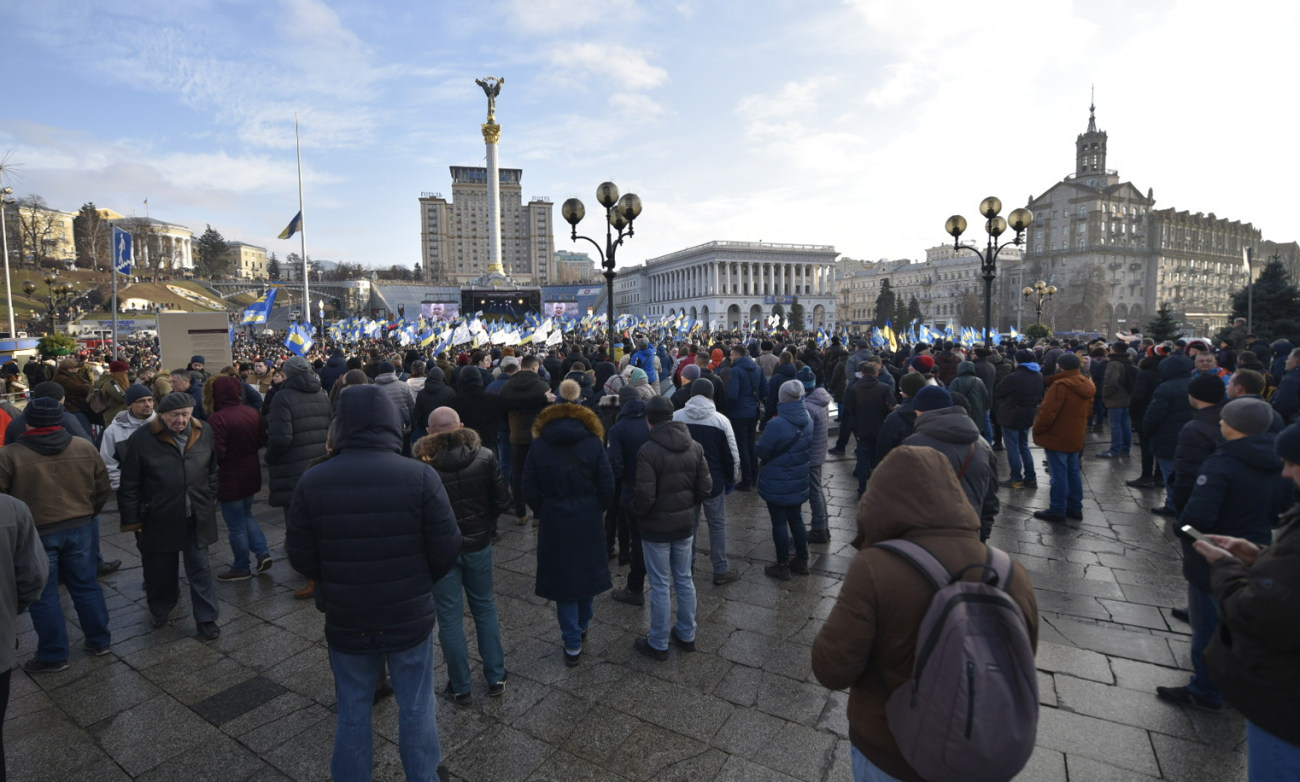 Вече против капитуляции Украины в Киеве прошло спокойно