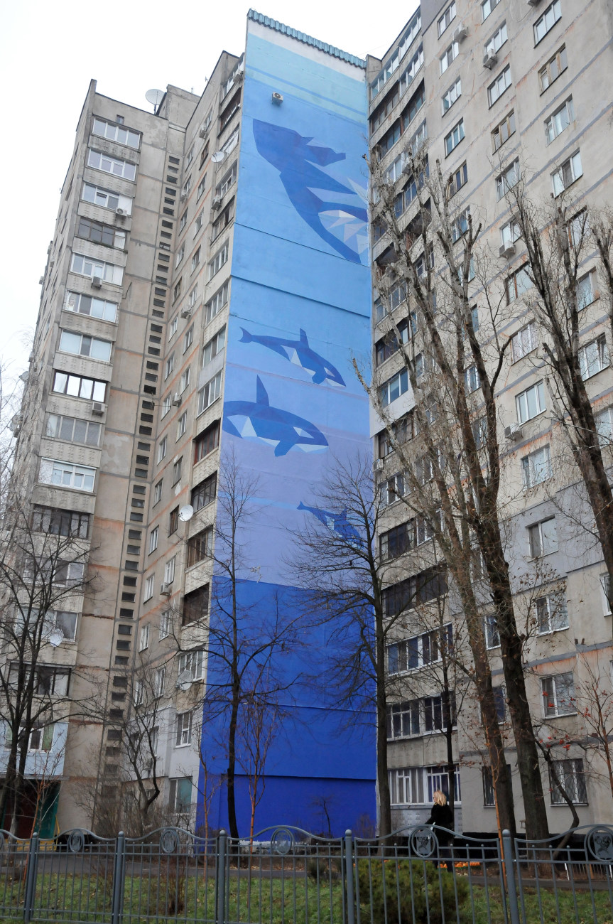 В Харькове нарисовали самый большой в Украине мурал-триптих