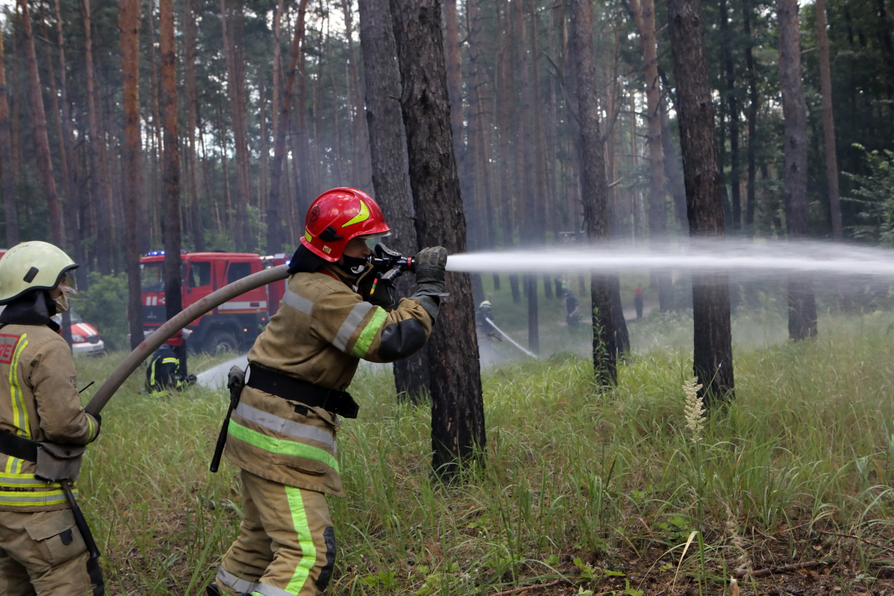 В Киеве учились тушить лесные пожары