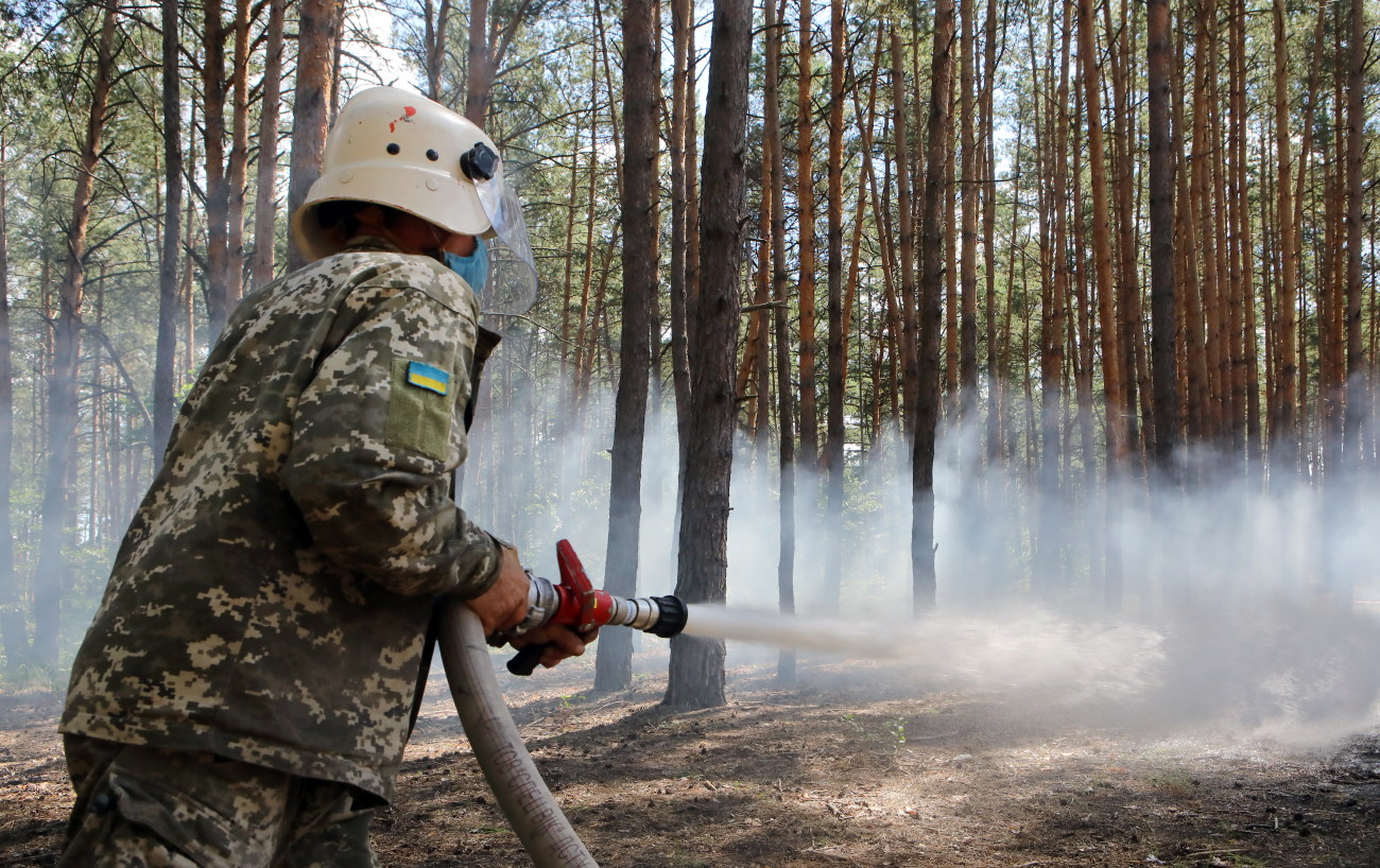 В Киеве учились тушить лесные пожары