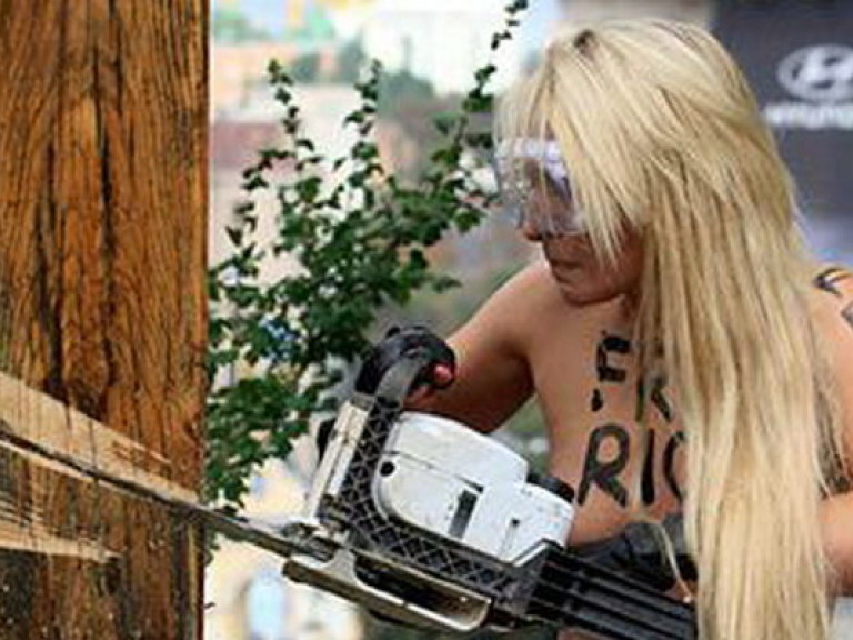 Янукович требует сурово наказать Femen за снос креста в Киеве
