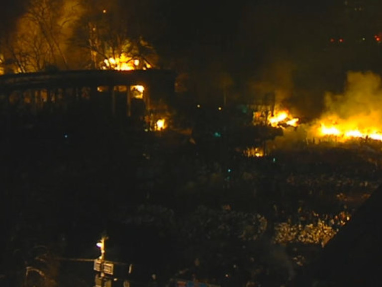 В Киеве горит Мариинский парк