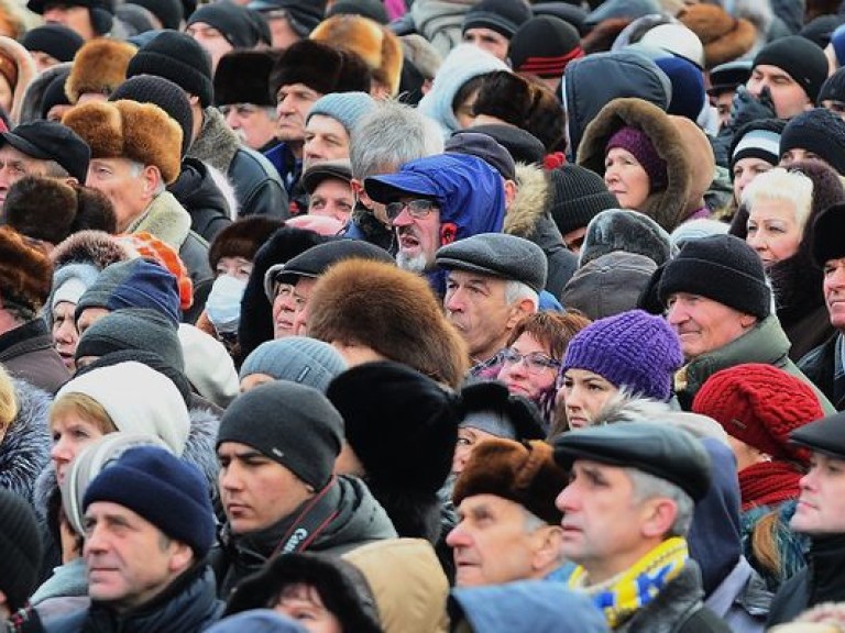 Запорожские митингующие просят Путина уйти «геть»