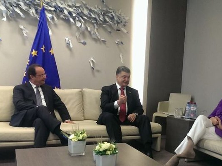 Петр Порошенко встретился с Ангелой Меркель и Франсуа Олландом