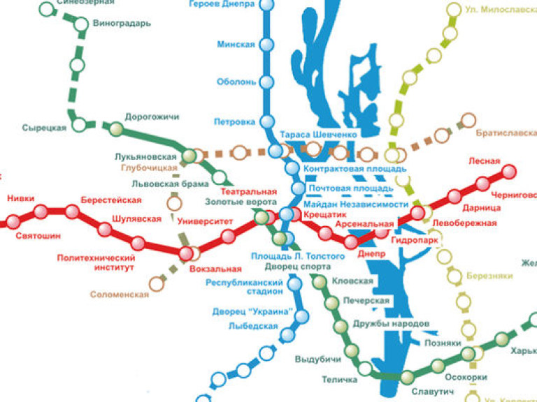 В киевском метро появятся новые схемы маршрутов поездов