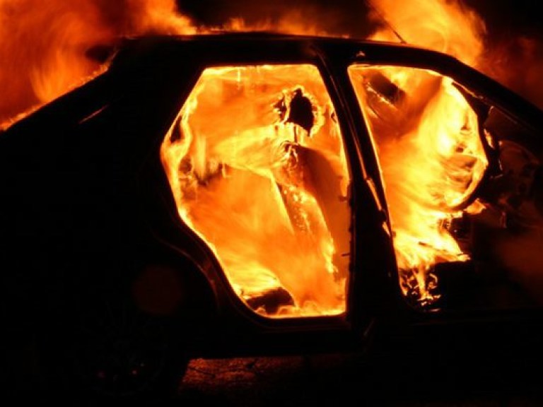 В Киеве на Лесном массиве сгорели две машины (ВИДЕО)
