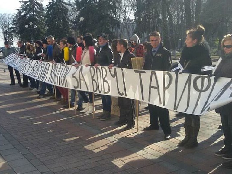 Активисты принесли под парламент &#171;волчий билет&#187; для руководителя НКРЭКУ Дмитрия Вовка