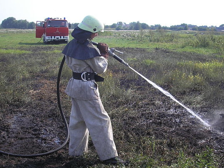 Под Киевом горит около 1,5 гектара торфа