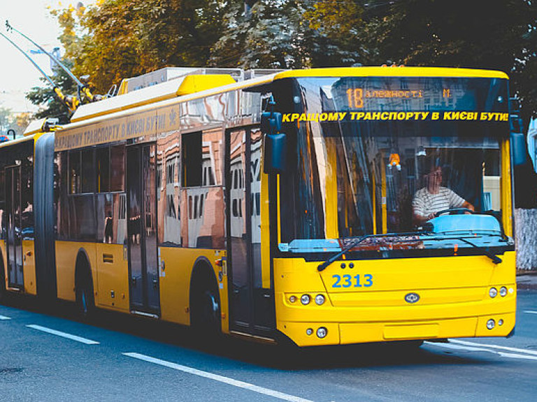 Два троллейбуса парализовали движение на мосту Патона в Киеве